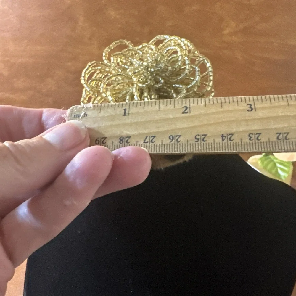 Talbots Brooch Beaded Gold-tone Pin 2.25 Great Condition VTG